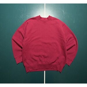 Vintage 90s Blank Crewneck Sweatshirt Men's Large Maroon Heavy Fruit Of The Loom